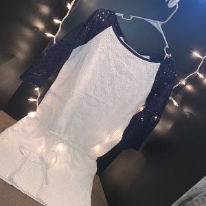 Navy and white dress